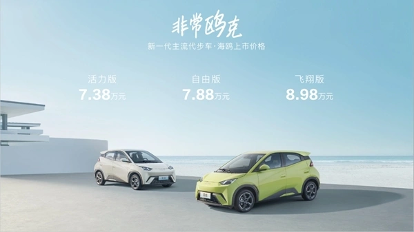 中国BYD、140万円からの純電気小型車「海鴎」販売開始　低価格帯市場へ本格参入