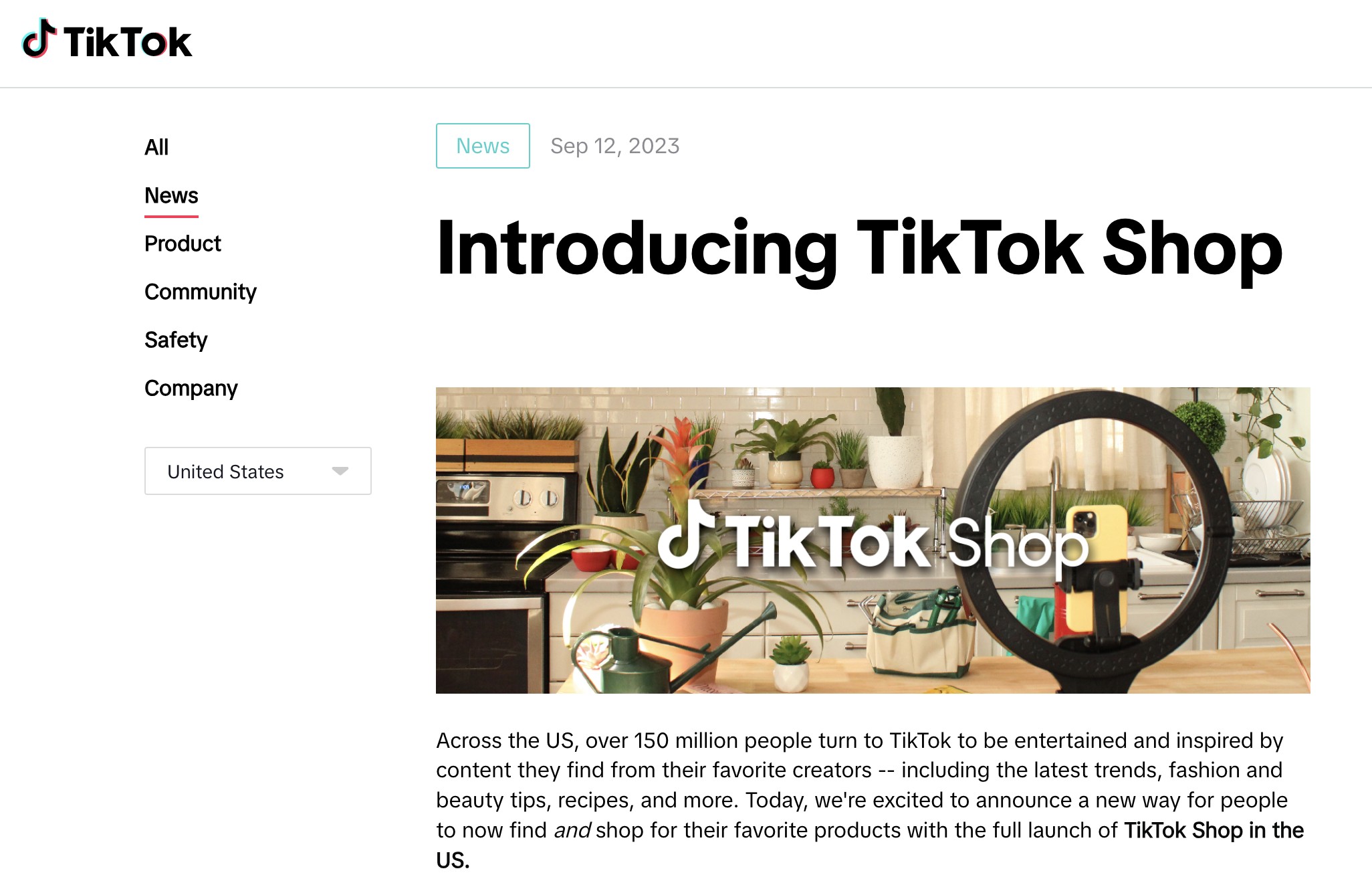 TikTok Shop、米国で正式に運用開始　出店事業者はすでに20万