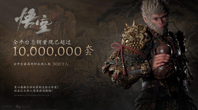 中国発RPG「黒神話：悟空」、発売4日で売上高600億円！1000万本突破の人気でPS5も販売増