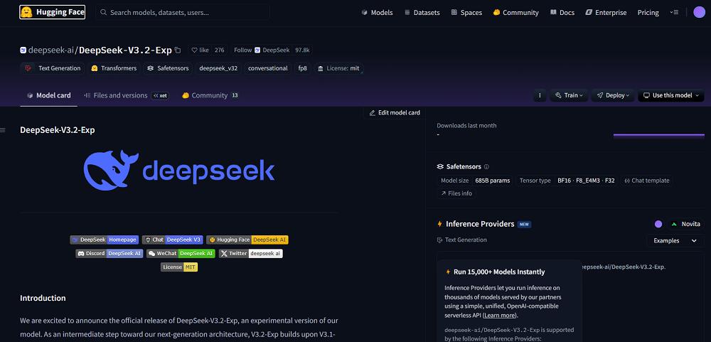 中国DeepSeek、実験的LLM「V3.2-Exp」を公開　API価格を半額以下に